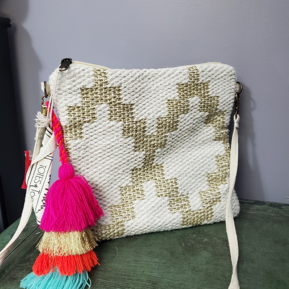 Camel Threads Diamond Gold Crossbody
